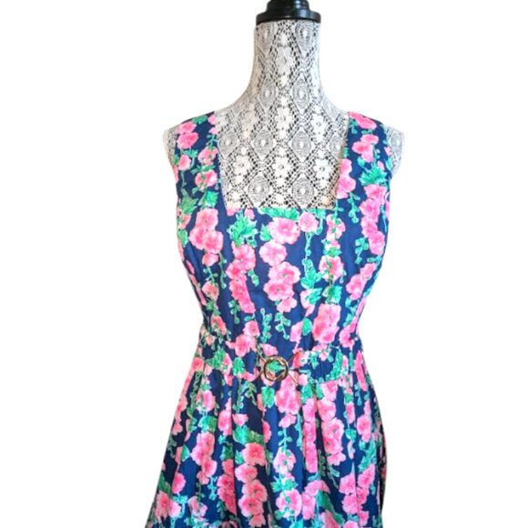 HTF NWT Lilly Pulitzer McKinnon Midi Dress Oyster Bay Blue De Vine Size 16 - Picture 10 of 13